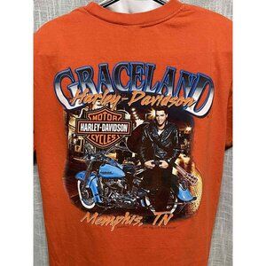 Harley Davidson Shirt Graceland Memphis Elvis Motorcycle No Tag Men’s Large?